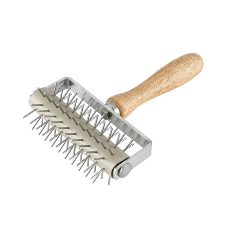 Stainless Steel Wheel Pizza Bread Needle Punchers Roller Pie Pastry Dough Pitter Durable Wooden Handle Bakeware Scissors | Дом и сад
