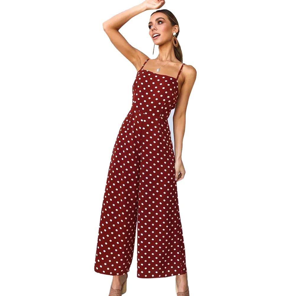 

Women's casual Jumpsuit with wave point bandage