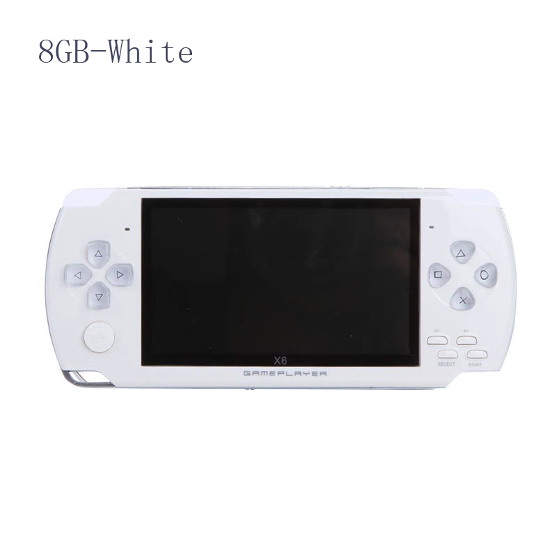 8G-White Видео приставка игровая X6 игры игровая приставка игровая консоль для psp игры ручной Ретро игры 4,3 дюймов экран Mp4 плеер Игры Поддержка камеры, видео, электронной книги - Цвет: 8G-White