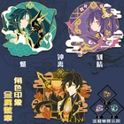 Металлический значок аниме Genshin Impact Xiao Zhongli, креативная сувенирная брошь на пуговице, магнитная медаль, костюм для косплея, рождественский подарок