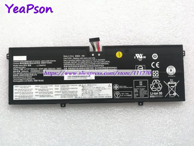 Yeapson 7 68 V 7820mAh 60Wh подлинный L17M4PH2 L17L4PH2 Аккумулятор для ноутбука lenovo Yoga Pro 13IKB C930