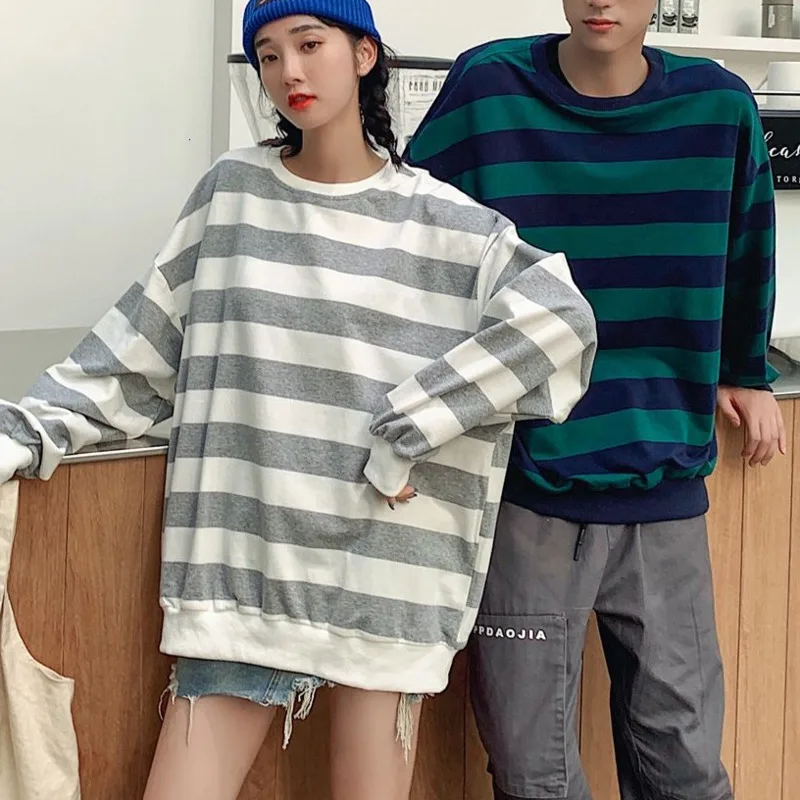 

Autumn Striped Hoodie Men's Fashion Hit Color Casual O-neck Sweatshirt Men Streetwear Loose Hip-hop Couple Pullover Hoodies Mens