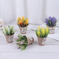 1 set artificial plant decorative flower home decoration fake flower small mini potted bonsai green plant with vase