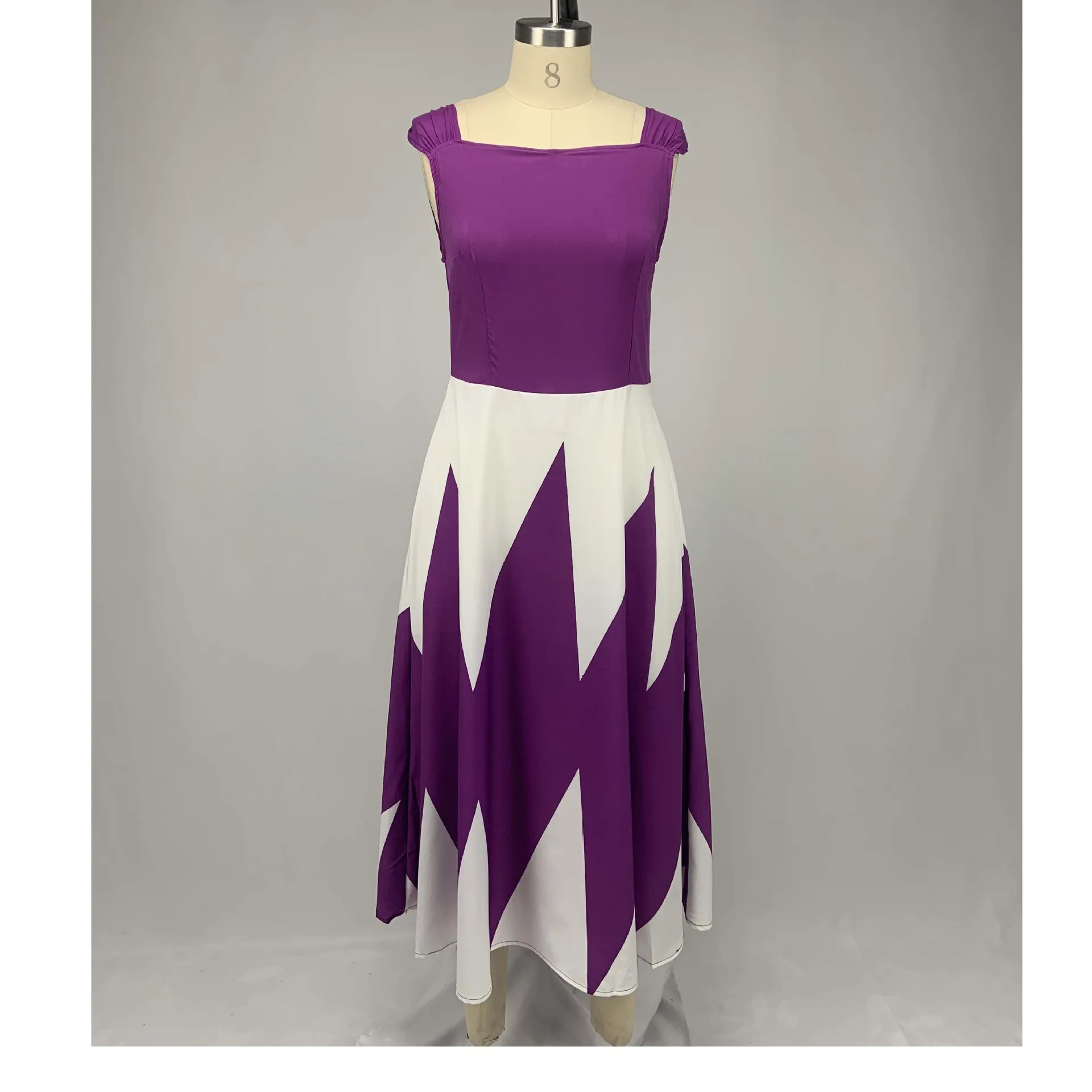 Летнее платье женское Повседневное размера плюс стройнящие Лоскутные Цвет