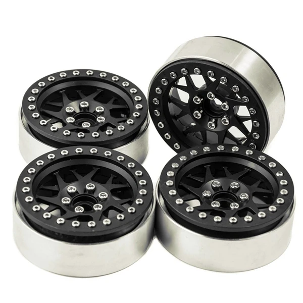 

4PCS Aluminum Alloy 2.2 Beadlock Wheel Rims for 1/10 RC Rock Crawler Axial SCX10 RR10 Wraith 90056 Traxxas TRX4 TRX-6