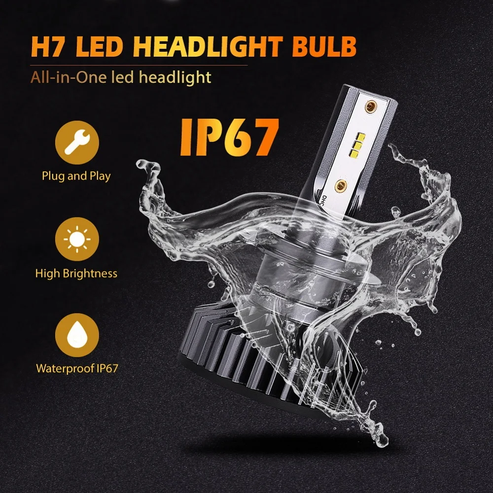Hillpow мини дизайн 72 Вт 8000lm IP67 Водонепроницаемый DC12V f2 зэс чипы светодиодный H4 фары