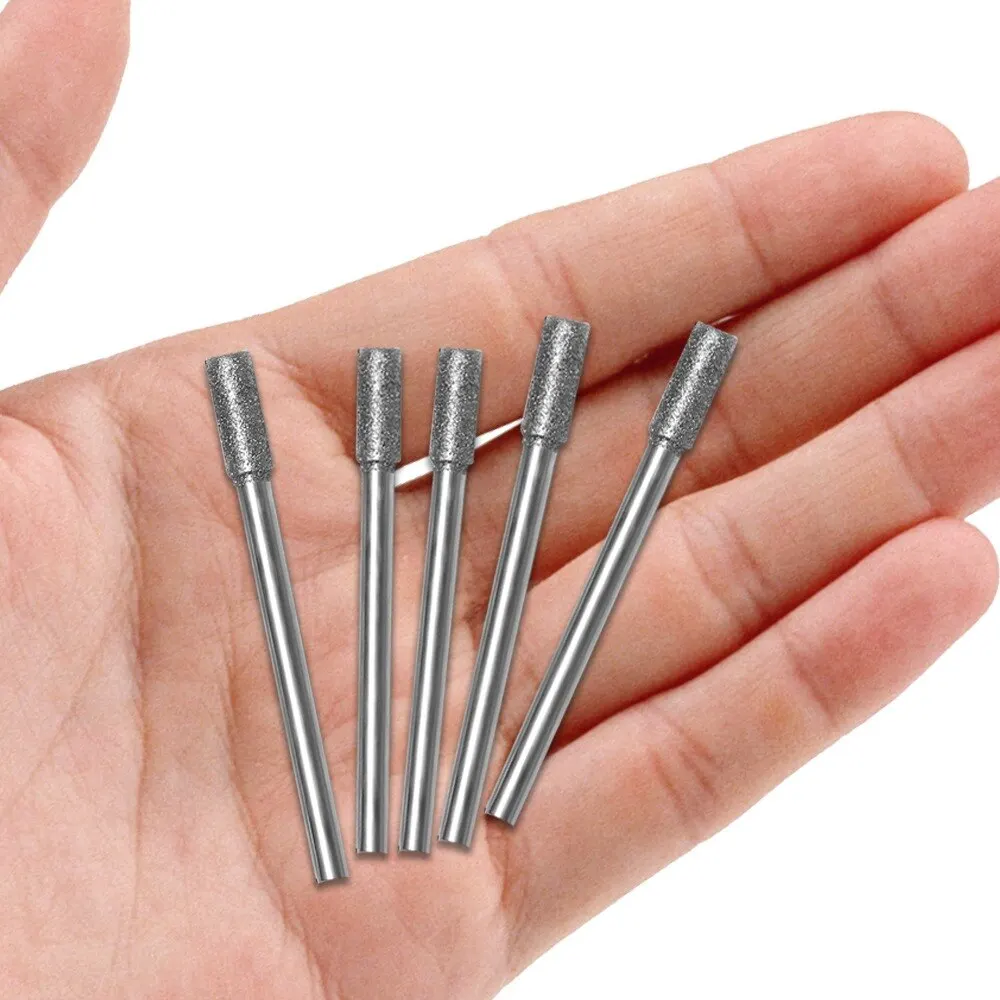 

5PC Diamond Chainsaw Sharpener Burr Stone Round File Fits 1453 Craftsman Diamond Grinding Rod Mill Rotary Tool 5/32"