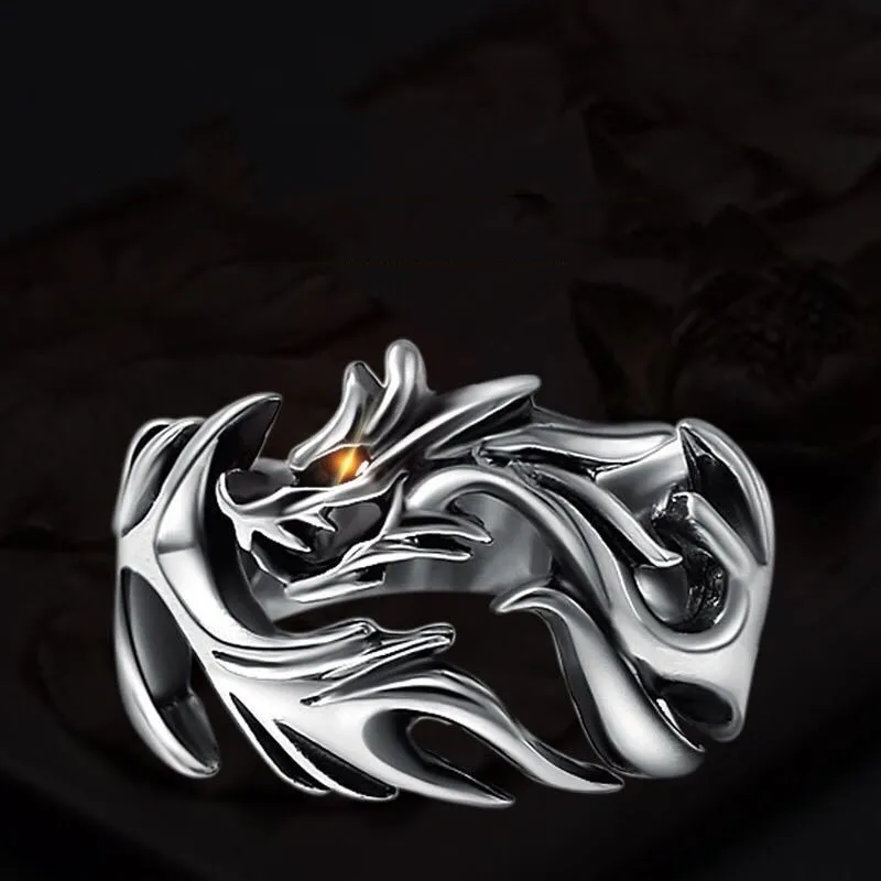 

Retro Individuality Rings For Women Men Necessary Accessories For Nightclubs&Bars Personality Dragon Loong Fashion Jewelry Ring