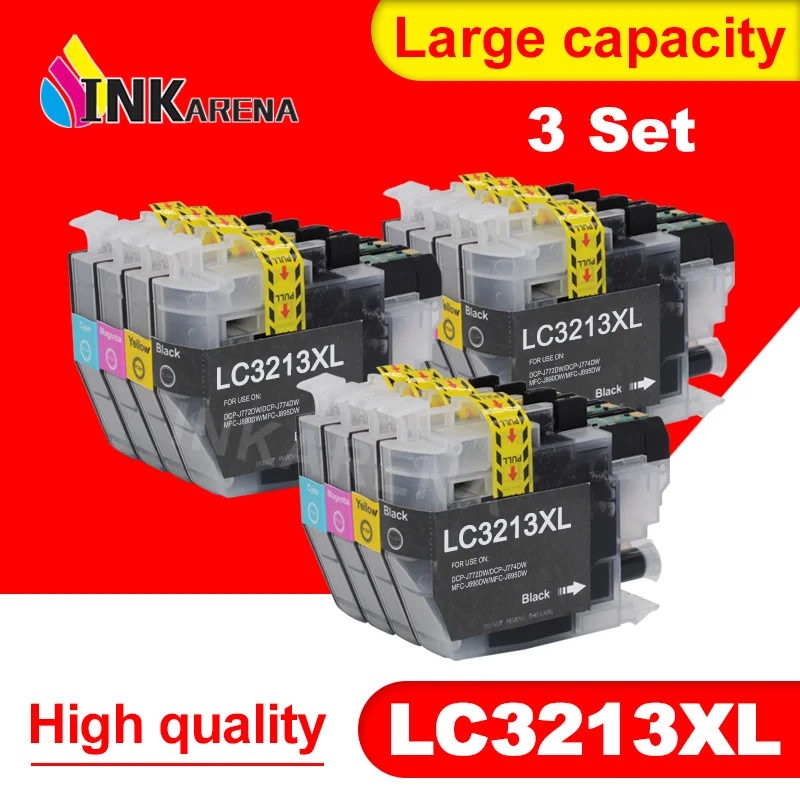 

INKARENA 3set LC3213 Printer Ink Cartridge Compatible For Brother LC 3213 DCP J772DW DCP J774DW MFC J890DW MFC J895DW Printers