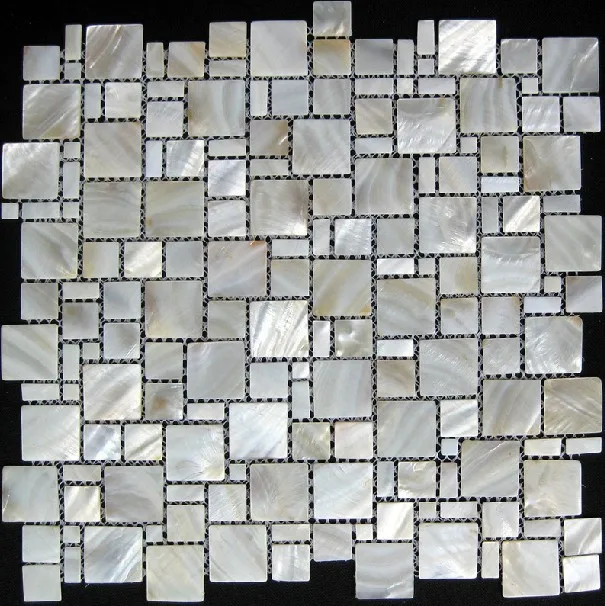 

11 PCS 2mm Thickness White Mother Of Pearl Tile Kitchen Backsplash MOP064 Fresh Water Shell Mosaic Bathroom Tiles