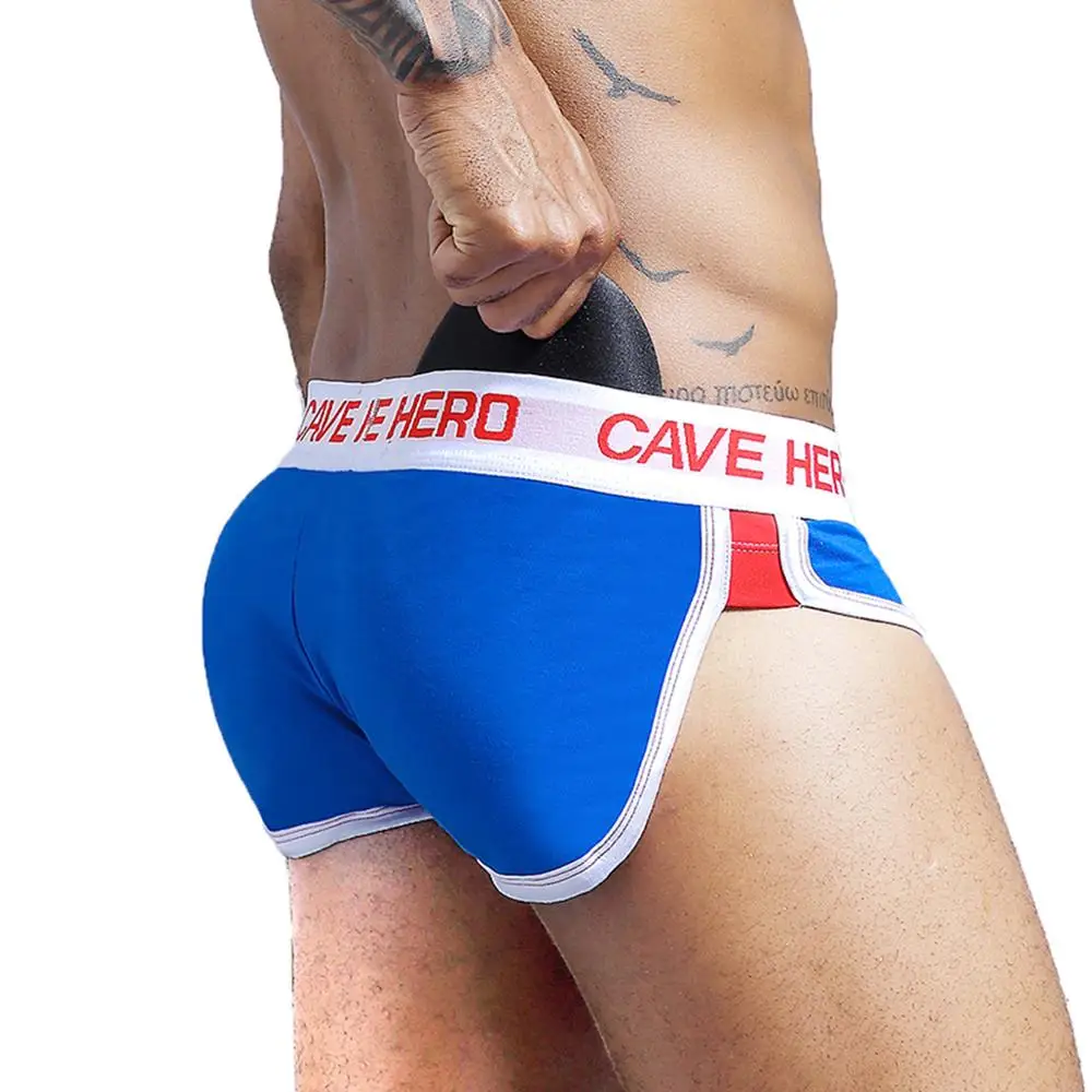 100% хлопок подтягивающее ягодицы Для мужчин трусы боксеры нижнее белье для