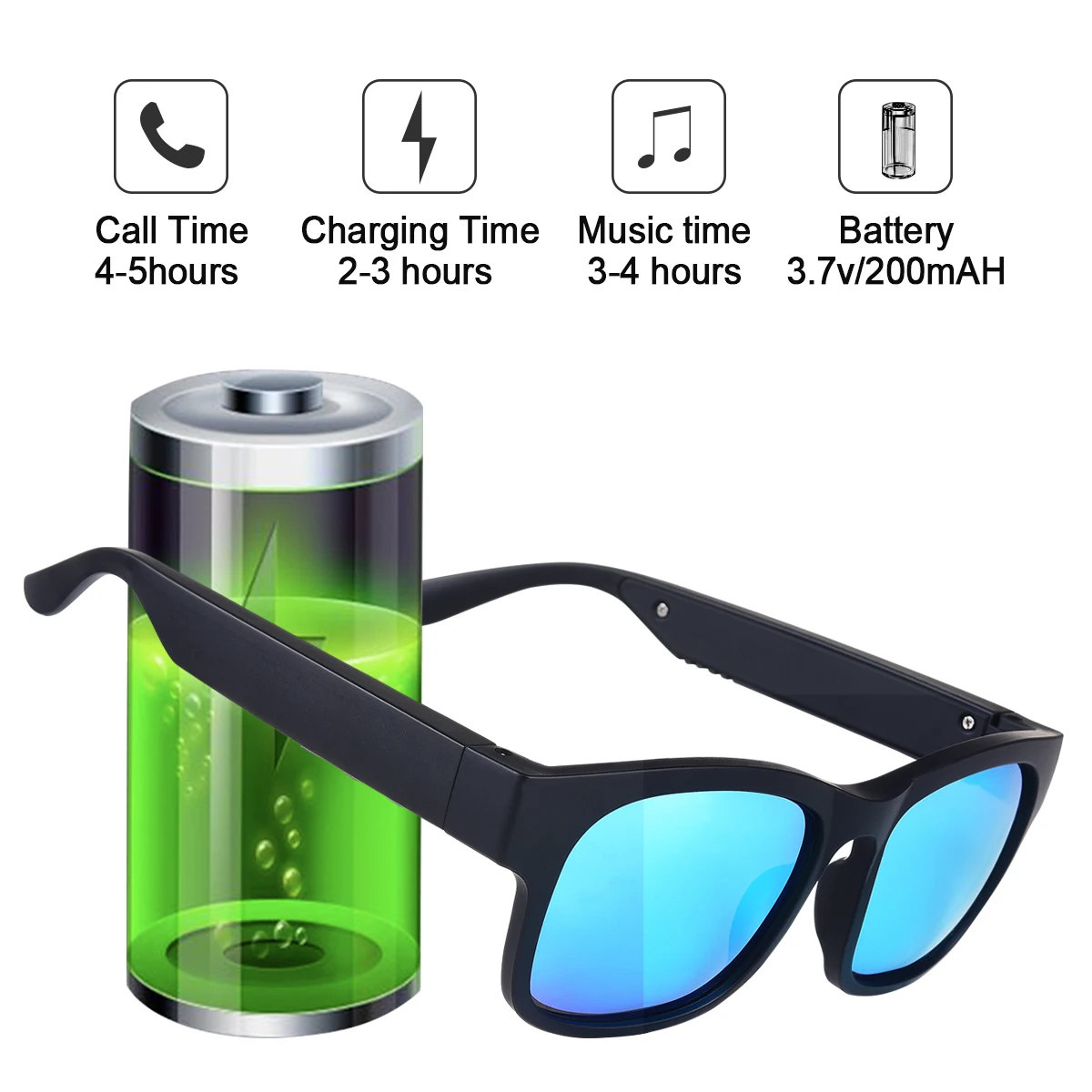 구매 Aoho갓 스마트 오디오 블루투스 선글라스 야외 UV400 편광 음악 헤드셋 스피커 선글라스...