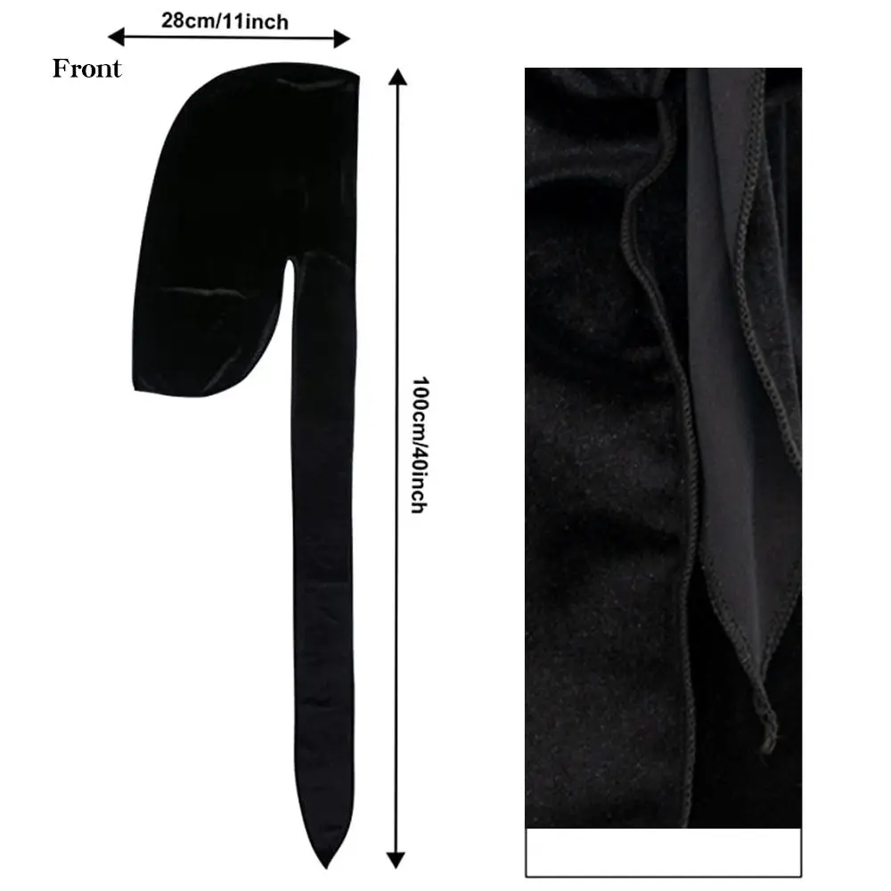 Durag velvet long tailed Pirate Hat hip hop headband Headband New bath towel hat lovers coraline towels | Дом и сад