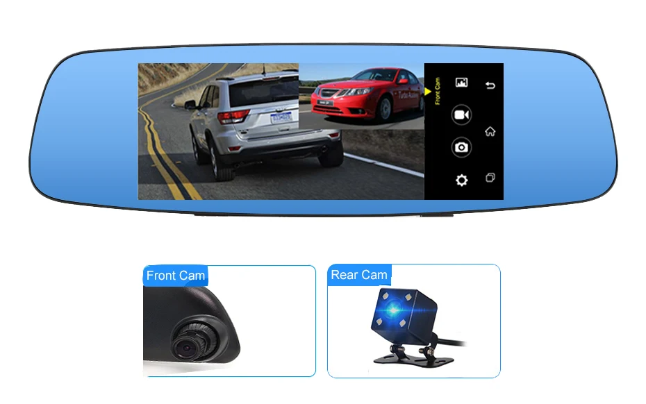 Автомобильный видеорегистратор Anfilite, 7 дюймов, 4G, Android, 1G, 16 ГБ, четыре ядра, 1,3 ГГц, для грузовика, gps, навигация, рекордер, зеркало заднего вида, с автомобильным видеорегистратором