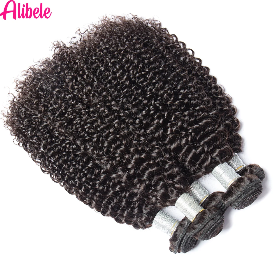 10A Grade Brazilian Kinky Curly Hair Bundle Long 26 28 30 inch Remy Human Weave Alibele hair 1/3/4 Pc Deals | Шиньоны и парики