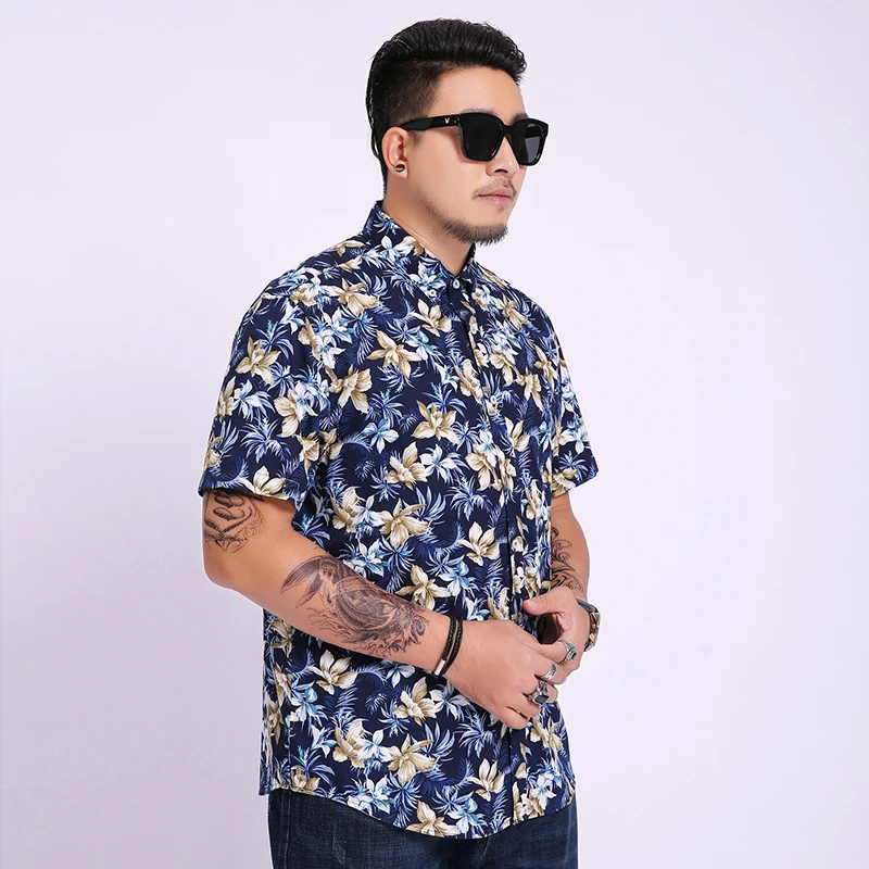 

8xl plus size New Arrival Mens Hawaiian Shirt 2020 Male Casual Camisa Masculina Printed Beach Shirts Short Sleeve Brand Clothing
