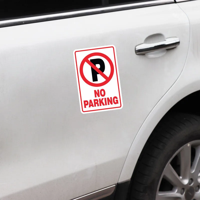 

YJZT 2X 11CM*7.2CM Warning NO Parking Car Sticker Reflective Funny Decal PVC 12-0893