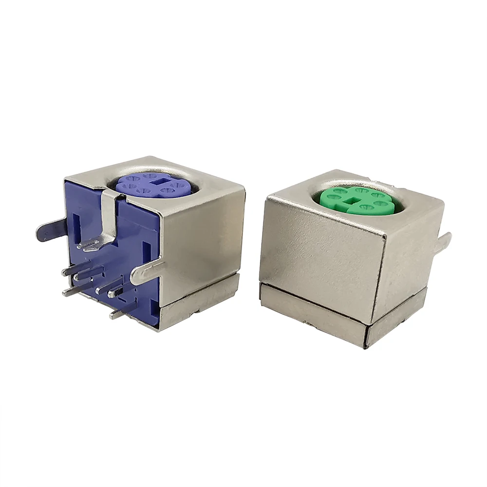 5Pcs PS2 Разъем для клавиатуры Женские разъемы 6 Pin PS-2 PCB Розетки Зеленый / Фиолетовый |