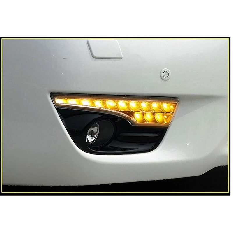 

Car Daytime Running Light DRL LED Fog Lamp Cover with Yellow Turning Signal Functions for Nissan Altima Teana 2013-2015