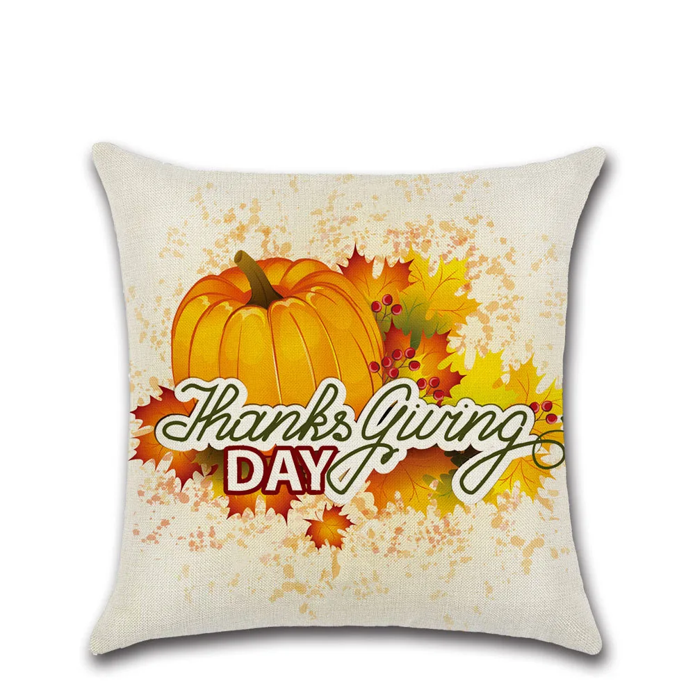 Благодарения Тема льняная Наволочка на подушку Алфавит Подушка Чехол с принтом