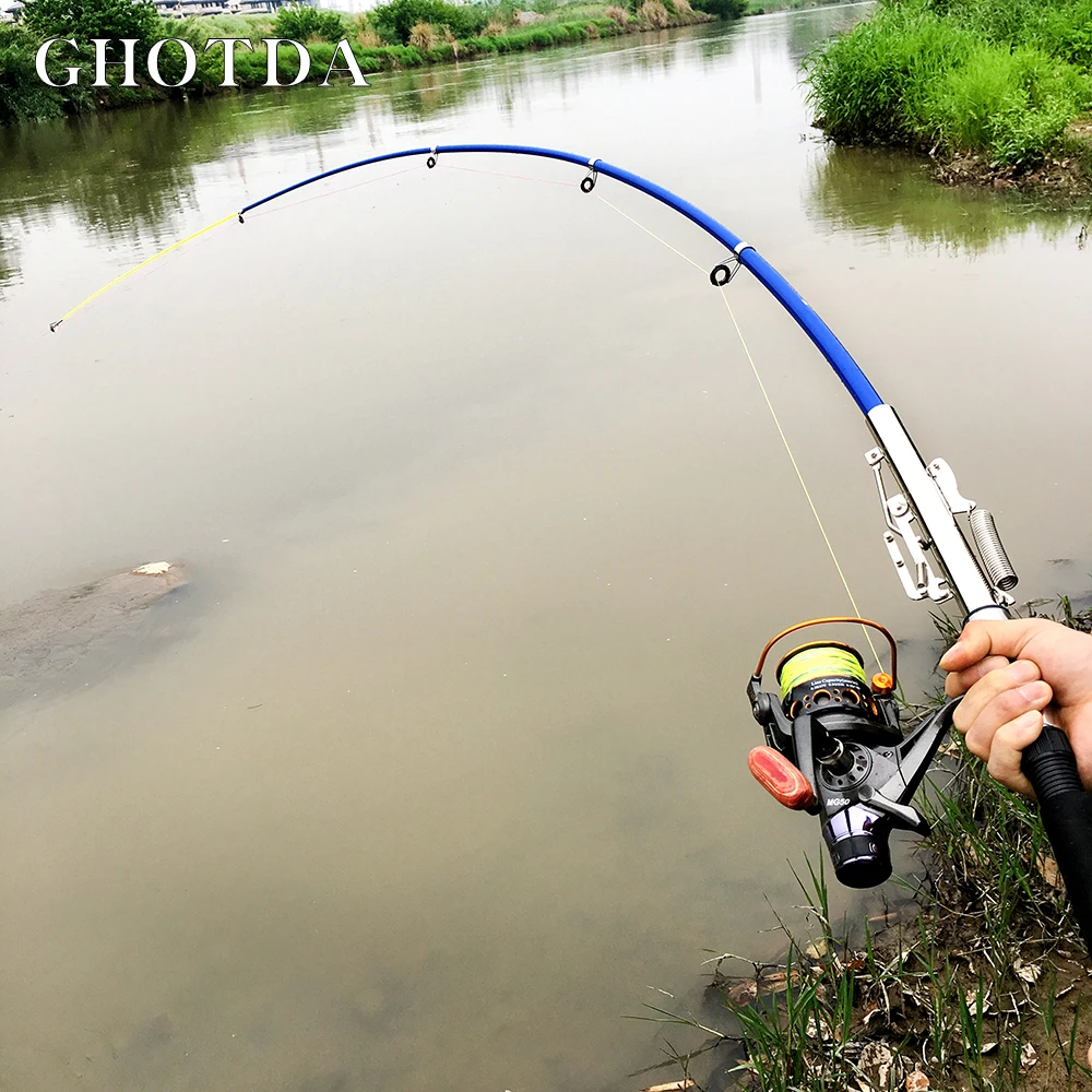 Автоматическая рыболовная удочка GHOTDA телескопический спиннинг 1 8-2 7 м для