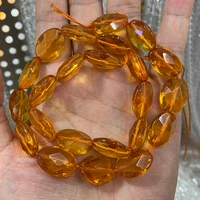 13x18mm natural yellow citrines beads 15 faceted oval diy quartz loose beads for jewelry making beads men women necklace gift