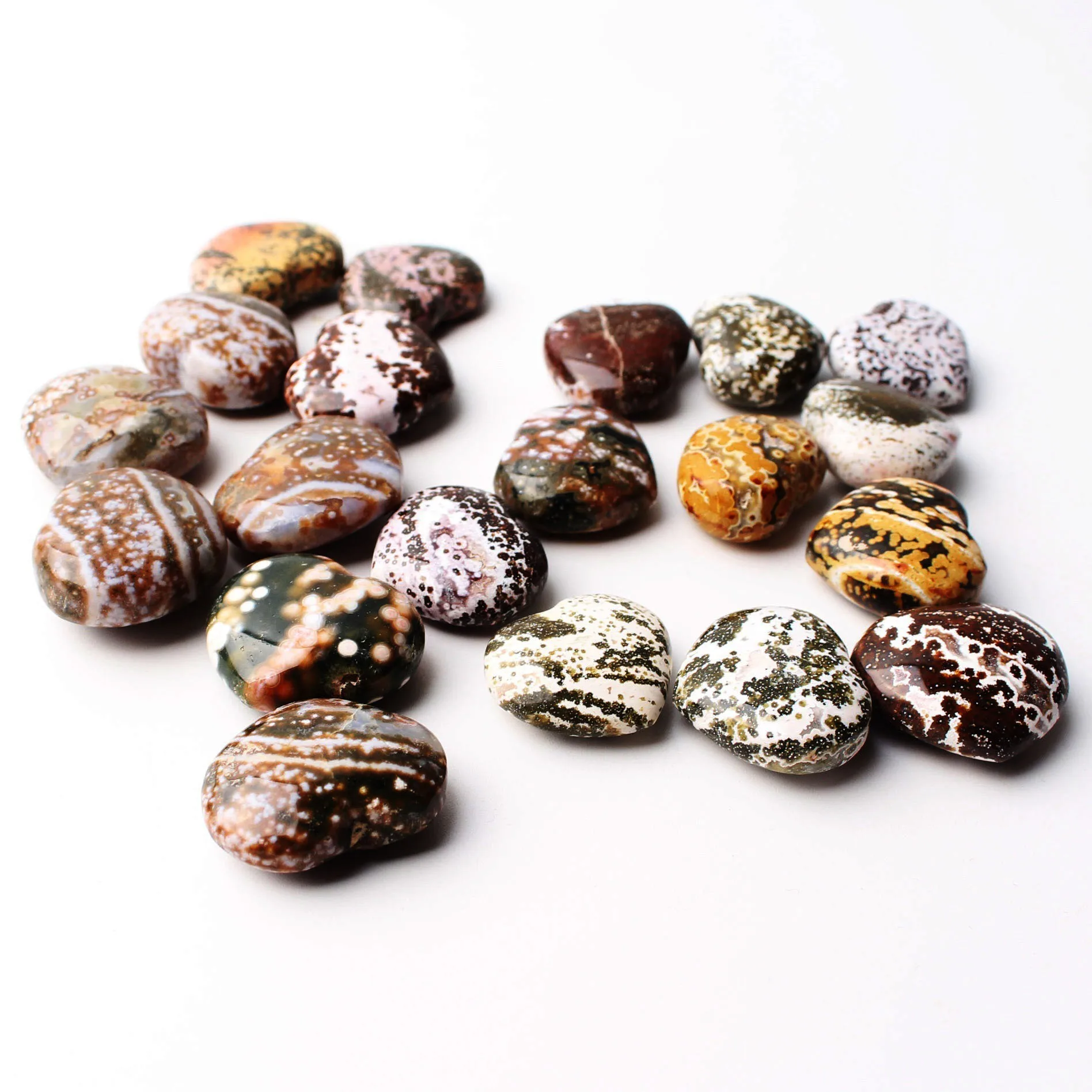 20-30 мм океанская яшма любовь в форме сердца кристалл кулон ювелирные изделия