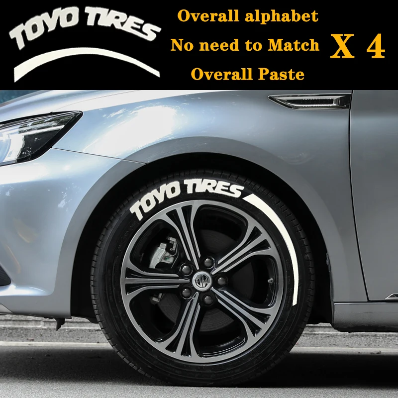 TOYO TIRES X4 Комплект для перманентной маркировки шин с наклейкой на шину DIY Наклейки для шин Клейкие перчатки наждачная бумага - Название цвета: TOYO TIRES X4