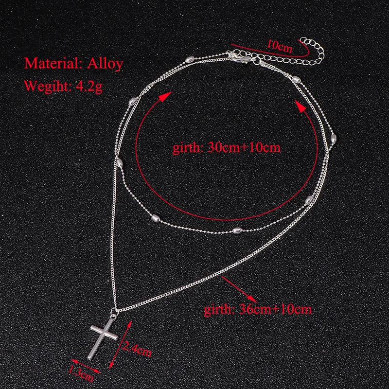 2020 новое многослойное Серебряное колье с подвеской в виде Креста для женщин и