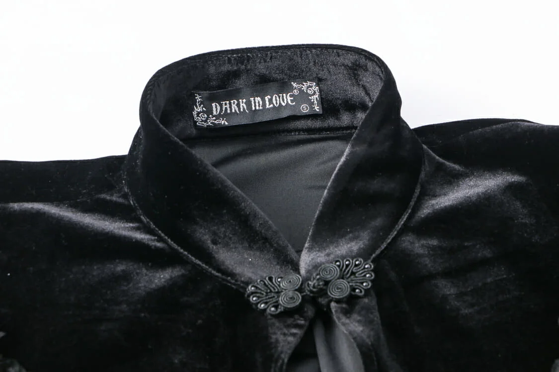 Darkinlove женская готическая накидка с кружевом и цветами винтажная рукавами