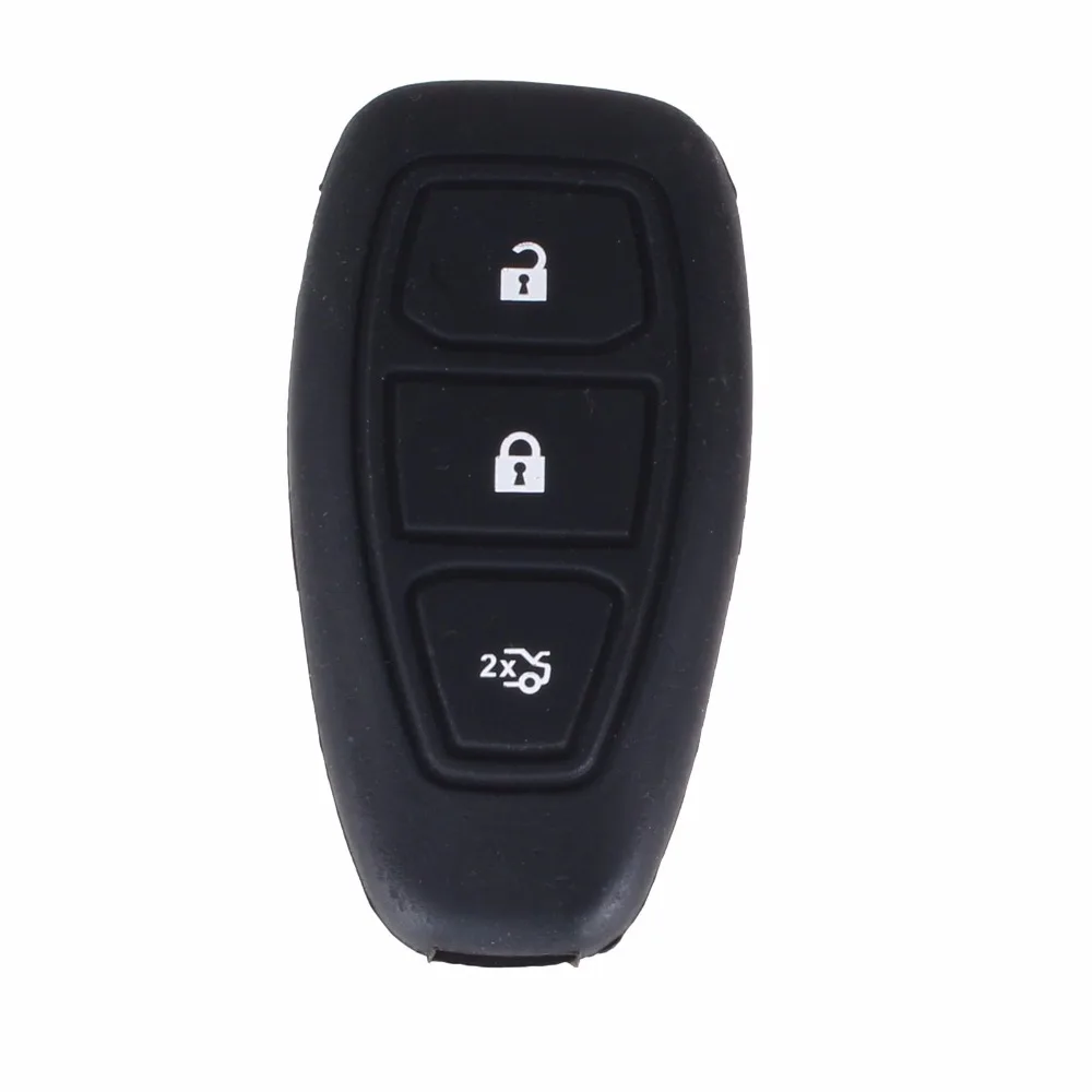 

KEYYOU 3-кнопочный силиконовый чехол для Ford Fiesta Focus 3 MK3 Mondeo Ecosport Kuga Focus ST Fob Smart Remote Key Case Fob Car Style