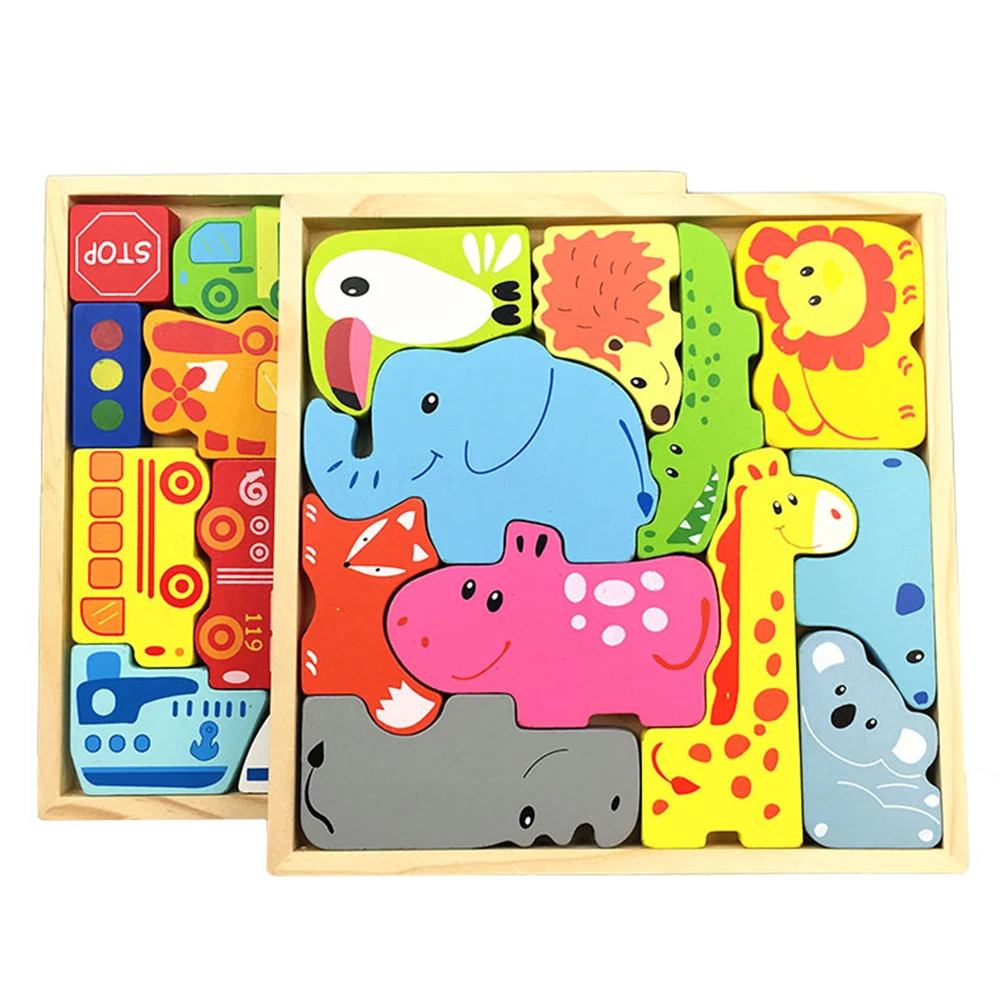 Пазлы для малышей Детские материалы Монтессори детские 3D пазлы животные умная