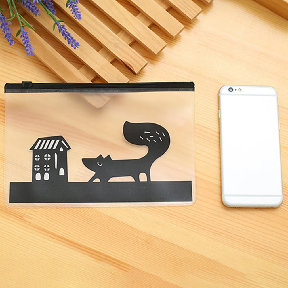 

Cute Animal Translucent Pencil Pen Stationery Storage Bag Office School Supplies