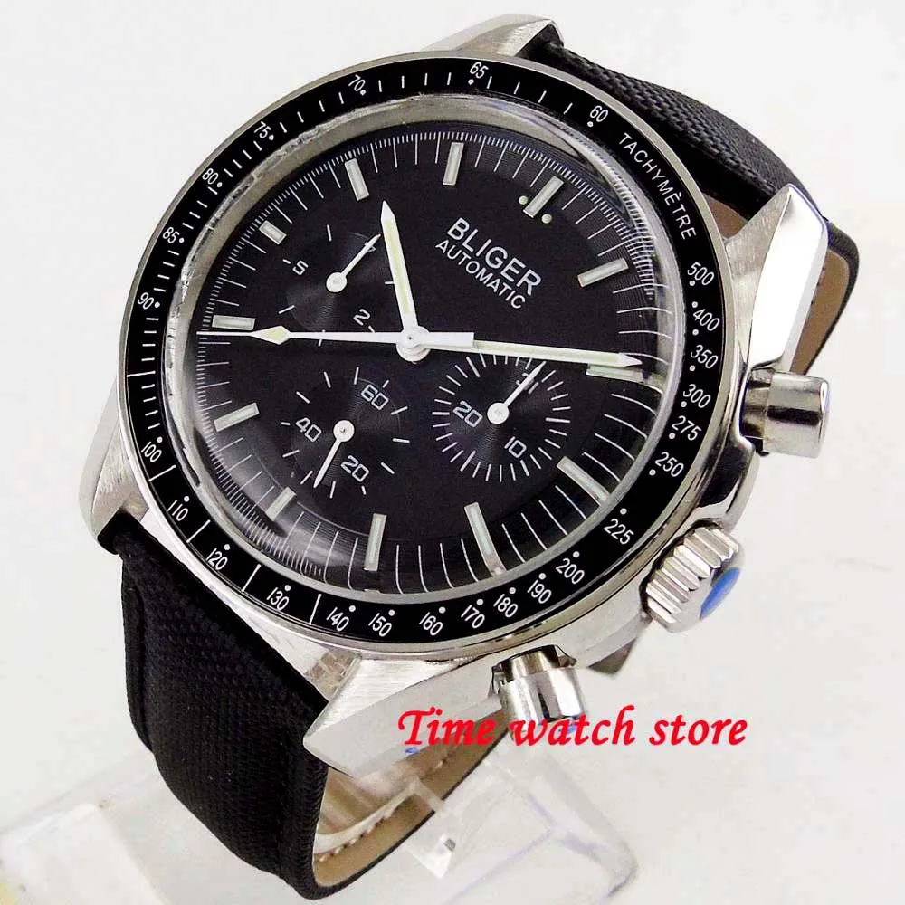 Bliger 40 мм белый циферблат светящийся saphire стеклянный керамический Безель