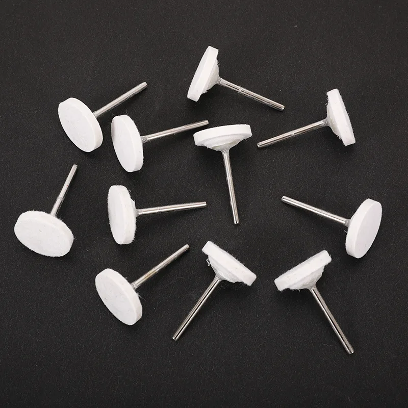 

10pcs 3*25mm T-Shaped Wool Wheel Polishing Pads Jewelry Polishing Rotary Drill Grinder Brush