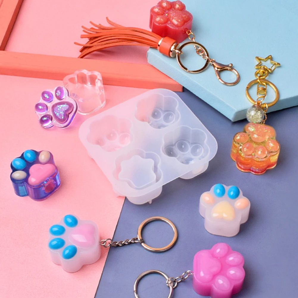 

Cute Cat Claw Silicone Mold Cat Claw Quicksand Key Chain Modeling DIY Tool Cute Claw Crystal Decoration Resin Mold Women Gift