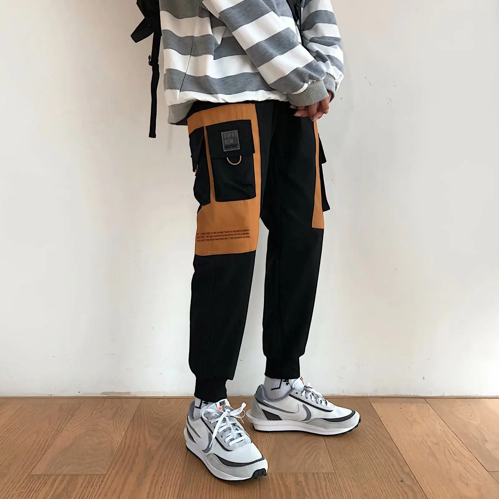 

Брюки-карго мужские хлопковые, свободные, до щиколотки, спортивные, s-3xl