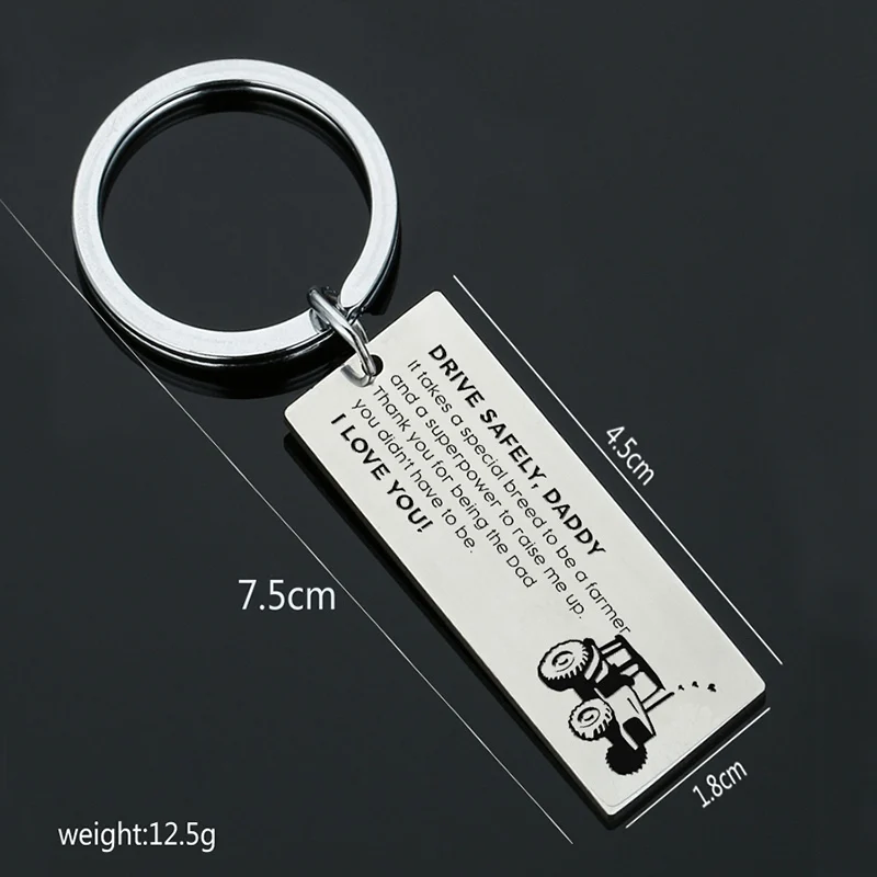 Брелок для автомобиля из нержавеющей стали прямоугольная подвеска Drive safe Daddy