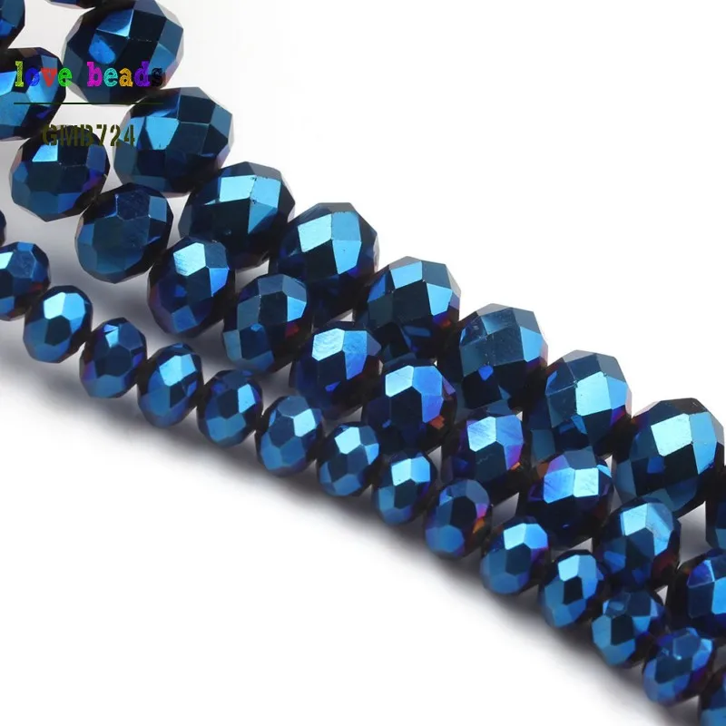 AB Blue Rondelle Austria Faceted Crystal Glass Beads for Jewelry Findings Spacer Lariat Earrings Bracelet Accessories | Украшения и