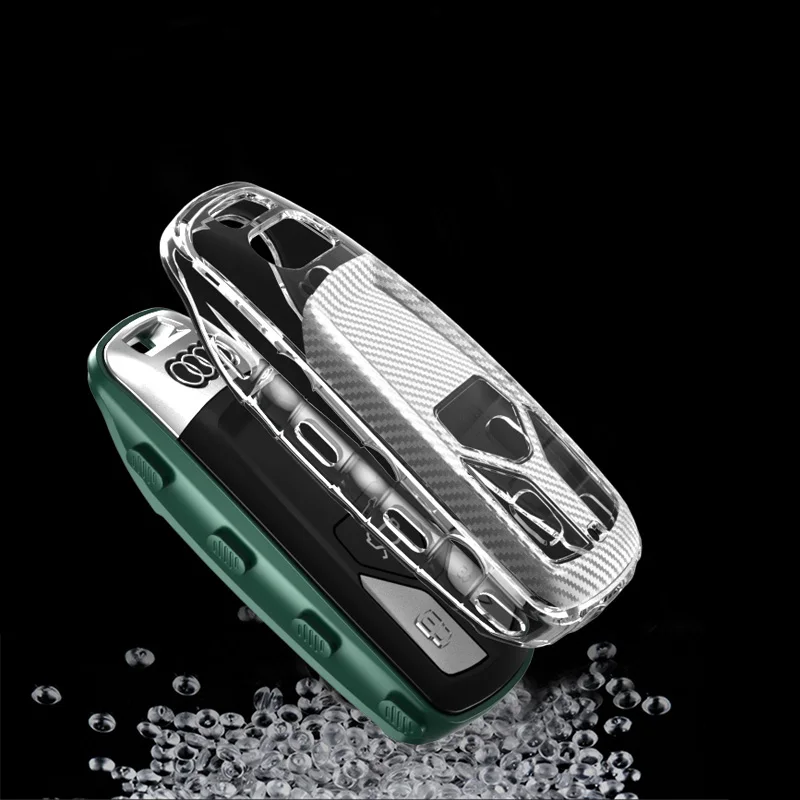 

Car Transparent Soft Rubber Key Case for Audi A4/A5/A6/A7/A8/Q5/Q7/Q8/RS/TT,All-inclusive Protection Shell,Thin&Light