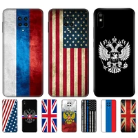 black tpu case for xiaomi redmi 7a 8 8a 9 9a 9c case redmi note 8t 8 pro t note 9 9s 9 pro case american british uk russia flag
