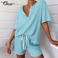 summer women pajamas solid pyjamas sets 2021 fashion sleepwear sets celmia home clothes room wear casual loungewear 7