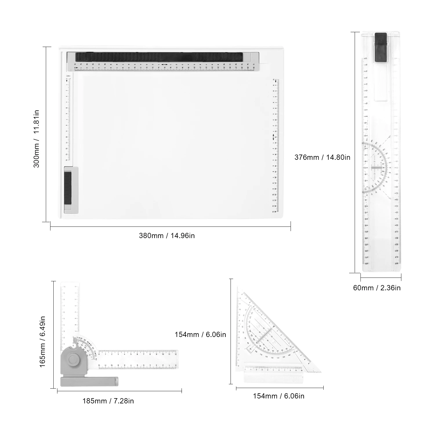 

A4 Picture Drawing Board Cartographic Platform with Smooth Guide Rails Precise Marks Functional Design Auxiliary Tool
