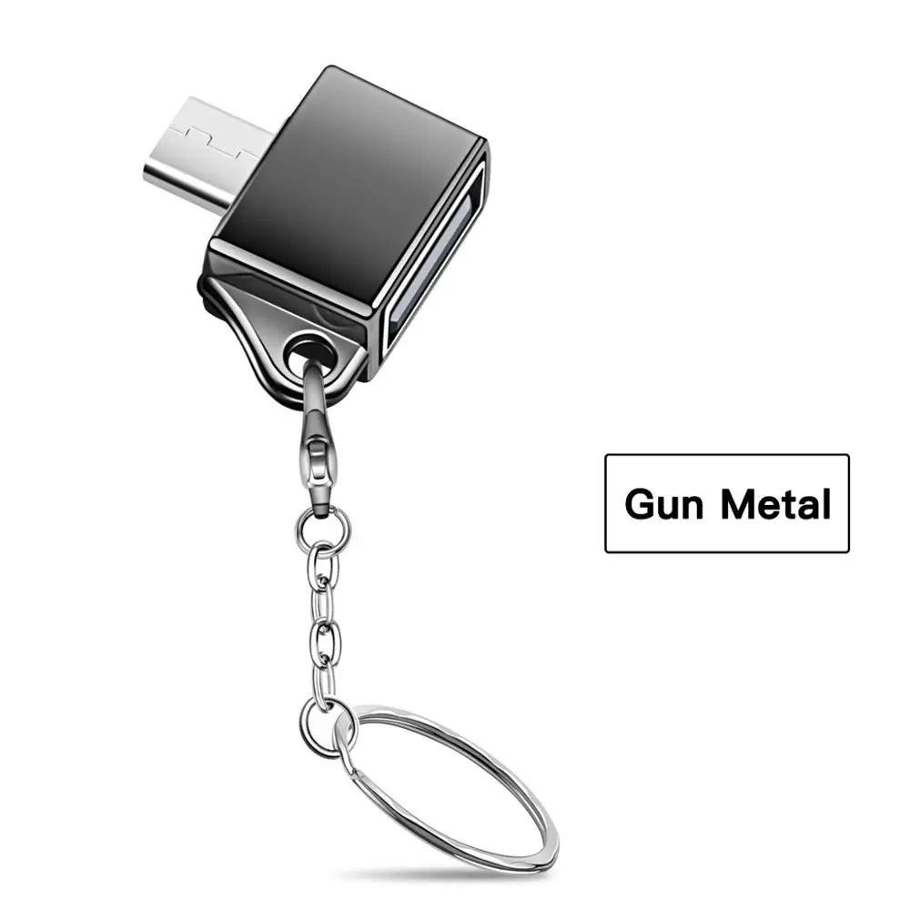 1Pcs Gunmatel Plug FONKEN Micro USB OTG адаптер USB флэш-накопитель OTG штекер type-A кабель конвертер для Android телефона зарядный разъем - Цвет: 1Pcs Gunmatel Plug