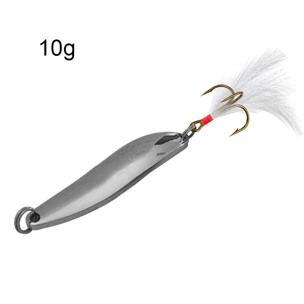 

1Pcs 5/7/10/13/18/21g Fishing Spoon Lure Metal Spoon Spinner With Feather Hard Bait Fishing Tackle Pesca Iscas Accessories
