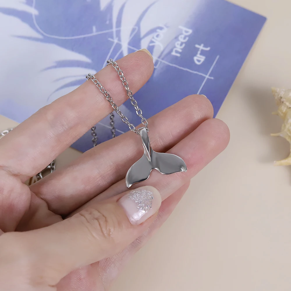 Новый дизайн животное модное женское длинное ожерелье с подвеской Кит хвост рыба