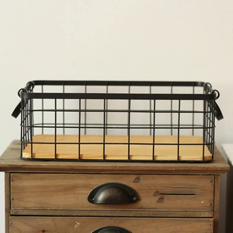 Многоразмерная корзина для хранения простой из кованого железа Книги Косметика