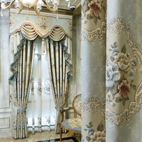 european royal aristocratic embossed jacquard curtains for bedroom high quality window blackout curtains for living room