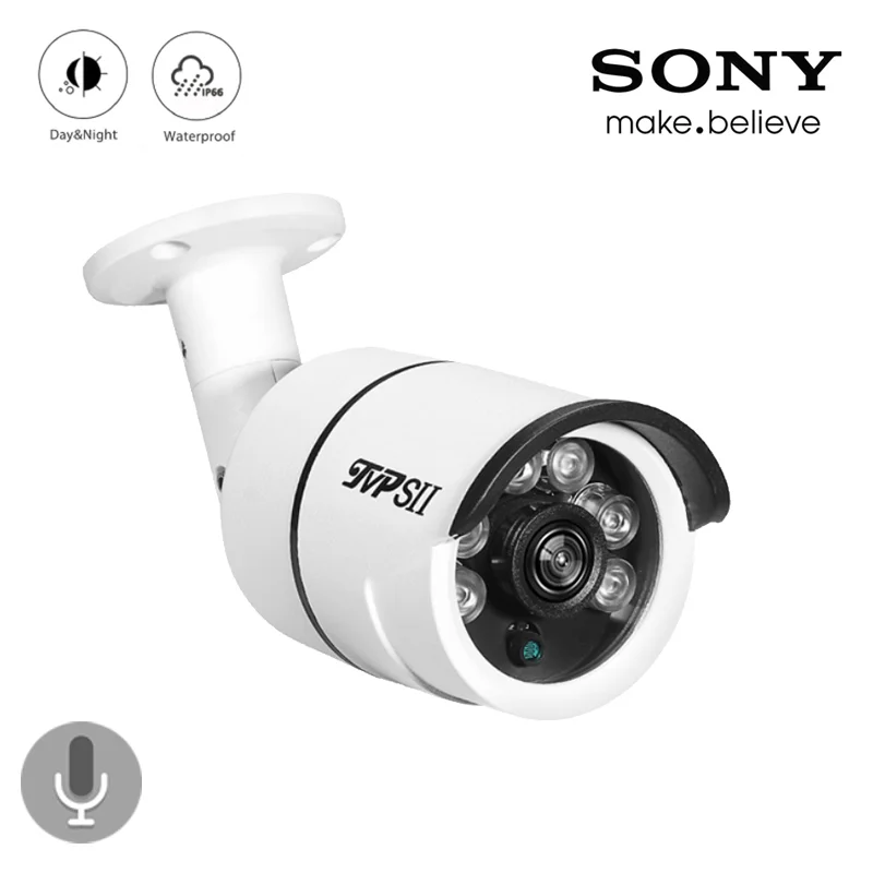 Металл шесть массив светодиодов 8mp 4K 5mp 4mp 2mp 1080P Открытый IP66 аудио