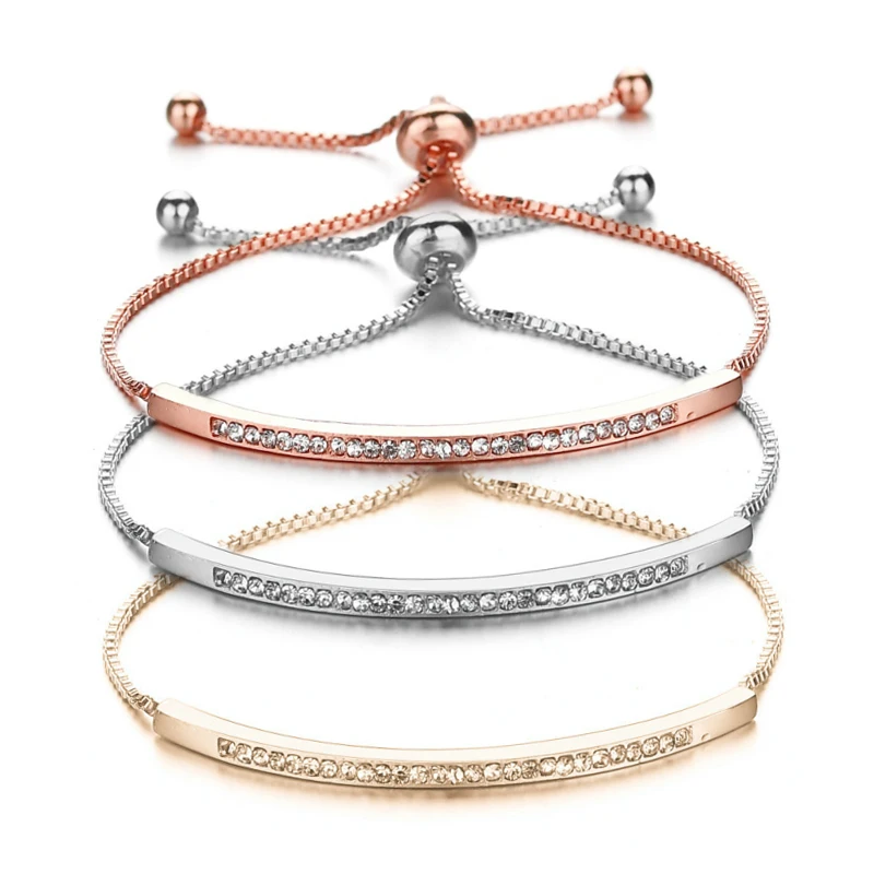 Cuteeco модный регулируемый браслет для женщин завораживающий бар слайдер высокое